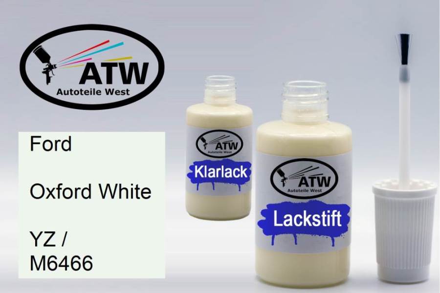 Ford, Oxford White, YZ / M6466: 20ml Lackstift + 20ml Klarlack - Set, von ATW Autoteile West.